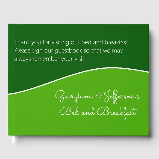 Dunkelgrün, hellgrün - Gästebuch (Vorderseite)