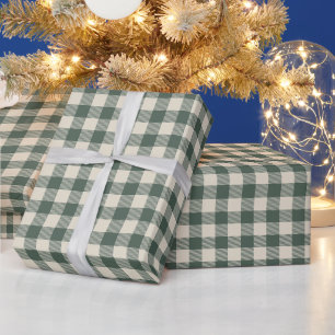 Dunkelgrün kariert Buffalo Check Weihnachten Geschenkpapier