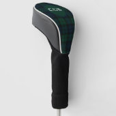 Dunkelgrün kariertes Golfhandtuch Golf Headcover (angewinkelt)