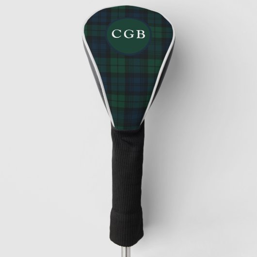 Dunkelgrün kariertes Golfhandtuch Golf Headcover (Vorderseite)