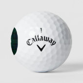 Dunkelgrün kariertes Golfhandtuch Golfball (Logo)