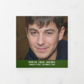 Dunkelgrün Limon-weiße Beerdigungsservice kundensp Dreifach-gefaltete Programmkarte (Cover)