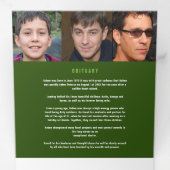 Dunkelgrün Limon-weiße Beerdigungsservice kundensp Dreifach-gefaltete Programmkarte (Innen Erste Seite)