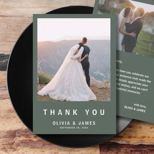 Dunkelgrün | Minimalistisch Modern Wedding Danke