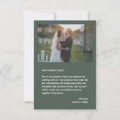 Dunkelgrün | Minimalistisch Modern Wedding Danke (Rückseite)
