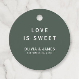 Dunkelgrün | Minimalistische moderne Hochzeitsstim Geschenkanhänger