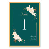 Dunkelgrün mit Creme-Rose Hochzeitsszene Tischnumm Tischnummer (Rückseite)