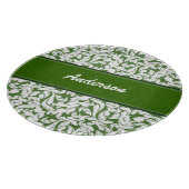 Dunkelgrün mit dem weißen Wirbel personalisiert Schneidebrett (Ecke)