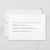 Dunkelgrün mit drei Herz Hochzeit RSVP Karte (Rückseite)