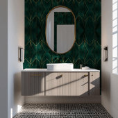 Dunkelgrün mit Goldakzenten Tapete