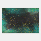 Dunkelgrün mit goldenen Sternen Geschenkpapier Set (Vorderseite 2)