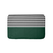 Dunkelgrün mit schwarzen und weißen Streifen Badematte (Vorderseite)