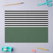 Dunkelgrün mit schwarzen und weißen Streifen Seidenpapier (Basteln)