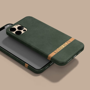 Dunkelgrün moderne elegante personalisierte Namens Case-Mate iPhone Hülle