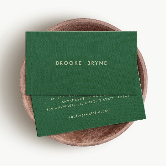 Dunkelgrün Moderne Minimalistisch Beruflich Visitenkarte