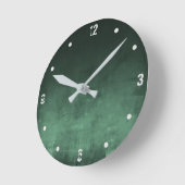 Dunkelgrün Modernes Rustikales Ober Abstrakt Runde Wanduhr (Winkel)
