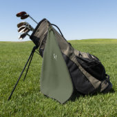 dunkelgrün - Monogramm hinzufügen Golfhandtuch (Gras)