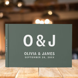 Dunkelgrün | Moss Minimalistisch Modern Modern Mod Gästebuch