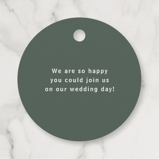 Dunkelgrün | Moss Minimalistisch Modern Modern Mod Geschenkanhänger (Rückseite)