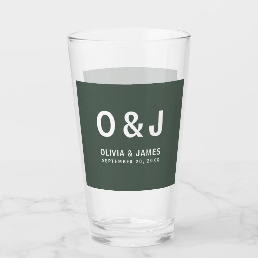 Dunkelgrün | Moss Minimalistisch Modern Modern Mod Glas (Vorderseite)