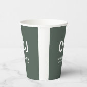 Dunkelgrün | Moss Minimalistisch Modern Modern Mod Pappbecher (Rechts)