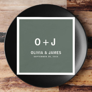 Dunkelgrün Moss Minimalistisch Modern Modern Mod Serviette