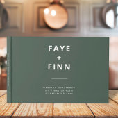 Dunkelgrün | Moss Minimalistisch Scandi Modern Wed Gästebuch