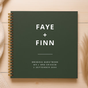 Dunkelgrün Moss Minimalistisch Scandi Wedding Gu Notizblock
