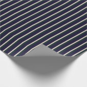Dunkelgrün & Navy gestreift Geschenkpapier (Ecke)