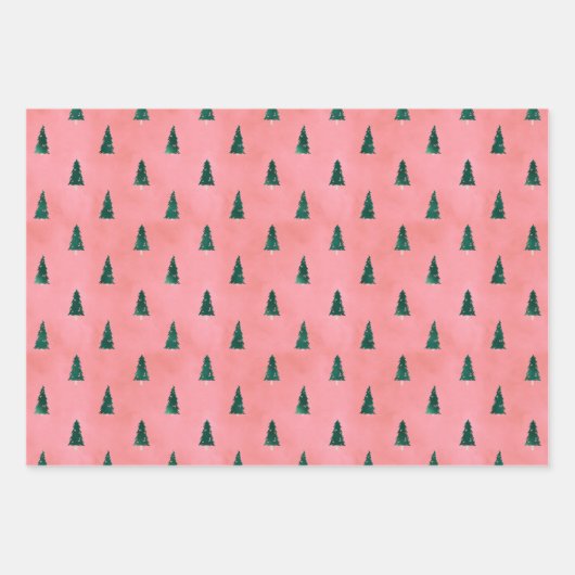 Dunkelgrün & rosa Chic Urlaub Geschenkpapier Set (Vorderseite 3)