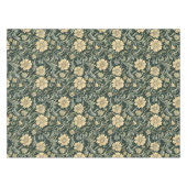 Dunkelgrün stilisierte gelbe Blumen Muster Tischdecke (Vorderseite (Horizontal))