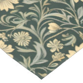 Dunkelgrün stilisierte gelbe Blumen Muster Tischdecke (Schrägansicht)