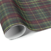 Dunkelgrün und Burgund Kariert - Traditionell Geschenkpapier (Rolleneckpunkt)