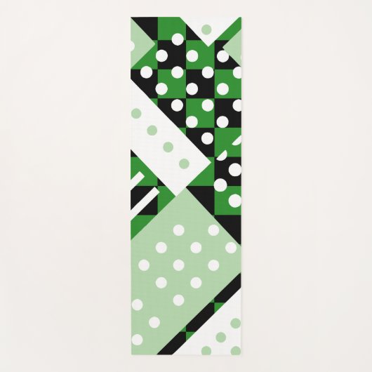 Dunkelgrün und hellgrün kariert yogamatte (Vorderseite)