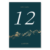 Dunkelgrün und Imitate Gold Foil Mountains Table C Tischnummer (Vorderseite)