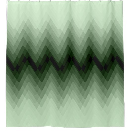 Dunkelgrün und Minzzigzag. Kopfkissen werfen Duschvorhang (Vorderseite)