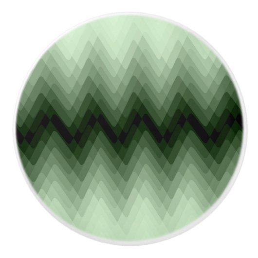 Dunkelgrün und Minzzigzag. Kopfkissen werfen Keramikknauf (Vorderseite)