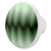 Dunkelgrün und Minzzigzag. Kopfkissen werfen Keramikknauf (Rechts)