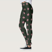 Dunkelgrün und rosa geometrisches Muster Leggings (Links)