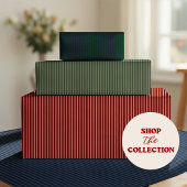Dunkelgrün und Salbeigrün gestreift Geschenkpapier
