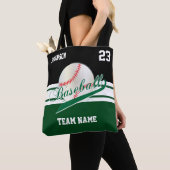 Dunkelgrün und Schwarz für Baseball-Team Tasche (Von Nahem)