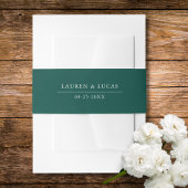 Dunkelgrün und Weiß | Namen + Datum | Hochzeit Einladungsbanderole