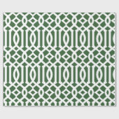 Dunkelgrün und Weiß-Trellis-Muster Geschenkpapier (Flach)