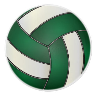 Dunkelgrün und Weiß 🏐 Volleyball Keramikknauf
