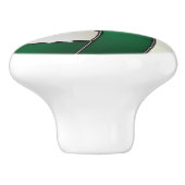 Dunkelgrün und Weiß 🏐 Volleyball Keramikknauf (Seitenansicht)