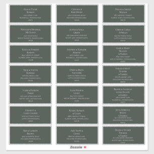 Dunkelgrün Wedding Guest Address Labels
