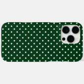 Dunkelgrün-weißes Tupfenmuster Case-Mate iPhone Hülle (Rückseite (Horizontal))