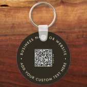Dunkelgrüne 2-seitige Logos und QR-Code Unternehme Schlüsselanhänger (Rückseite)