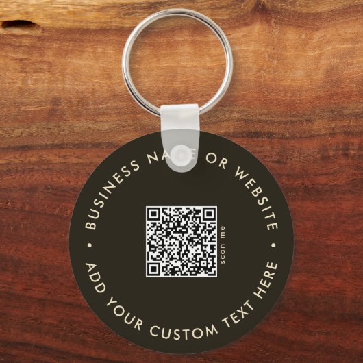 Dunkelgrüne 2-seitige Logos und QR-Code Unternehme Schlüsselanhänger (Rückseite)