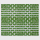 Dunkelgrüne 8-BitPixelated Art-Ziegelsteine Geschenkpapier (Flach)